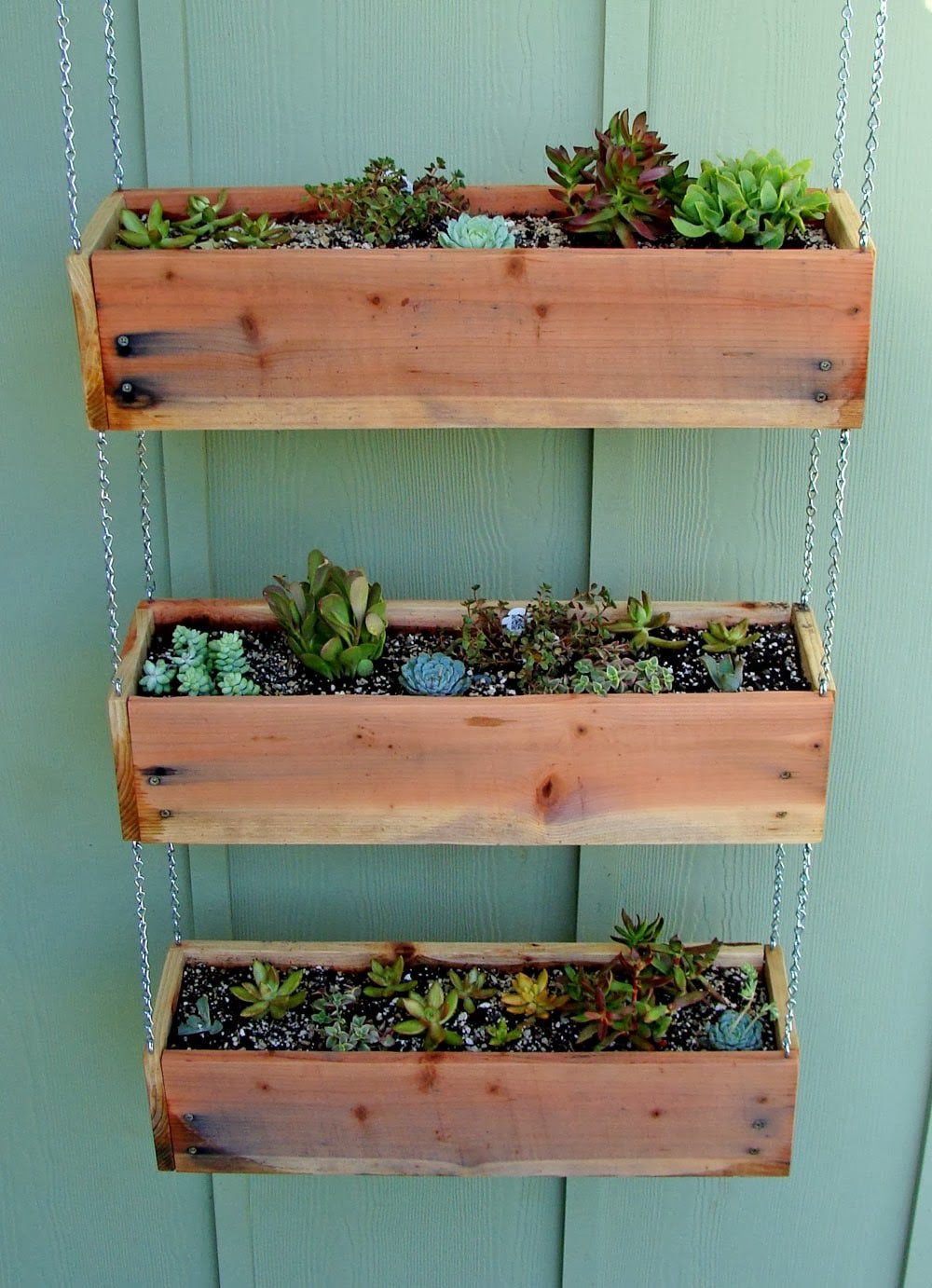 Hanging Wood Planters