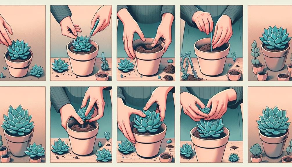 repotting succulents with care