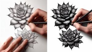 step by step succulent drawing guide