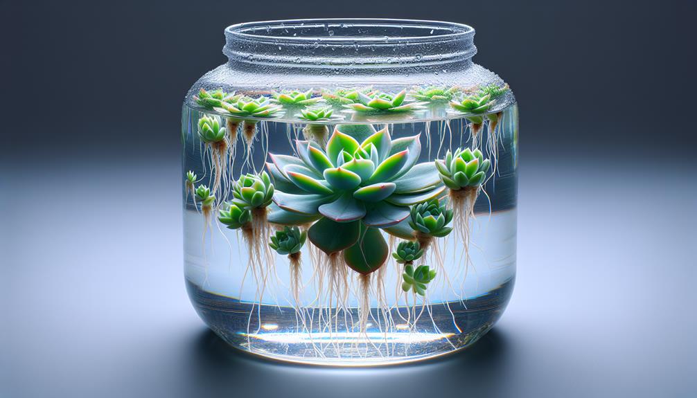 succulents thriving in water
