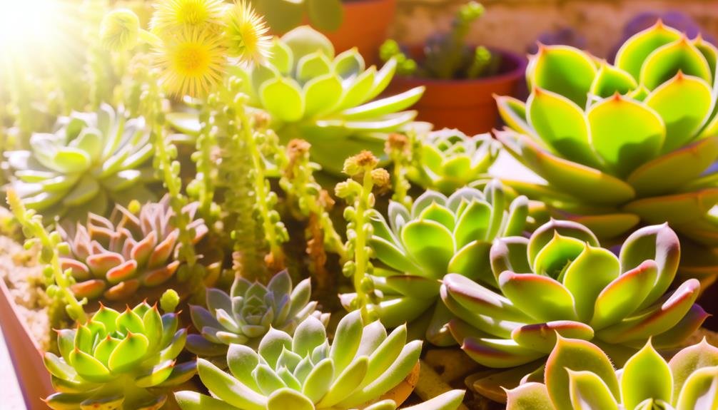 thriving succulents in sunlight