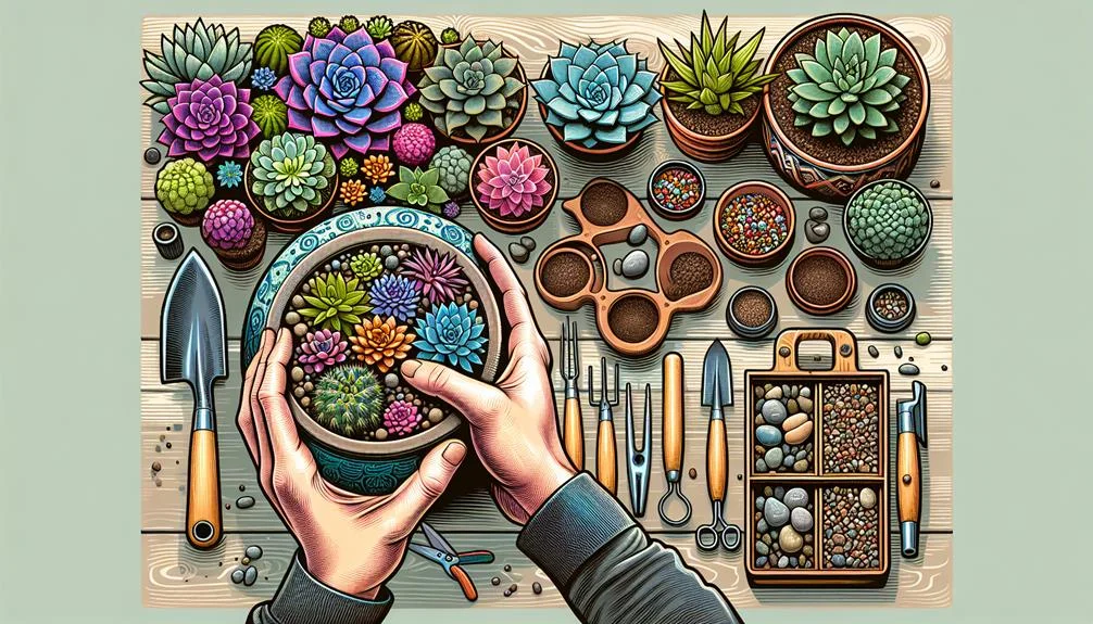 creating beautiful succulent planter